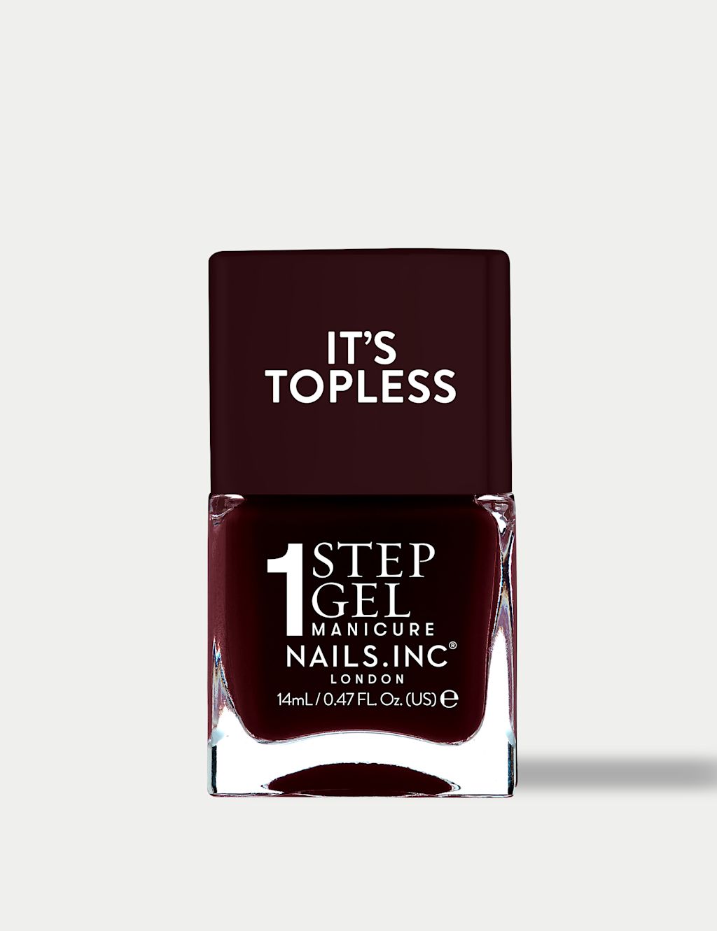 Nails Inc. It's Topless 1-Step Gel Nail Polish 14ml - Dark Burgundy, Dark Burgundy