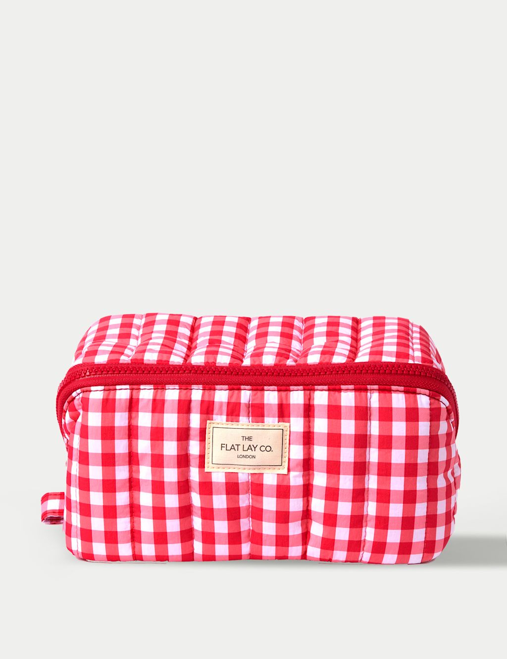 The Flat Lay Co. Flat Lay Makeup Box Bag - Red Gingham Marshmallow - 1SIZE