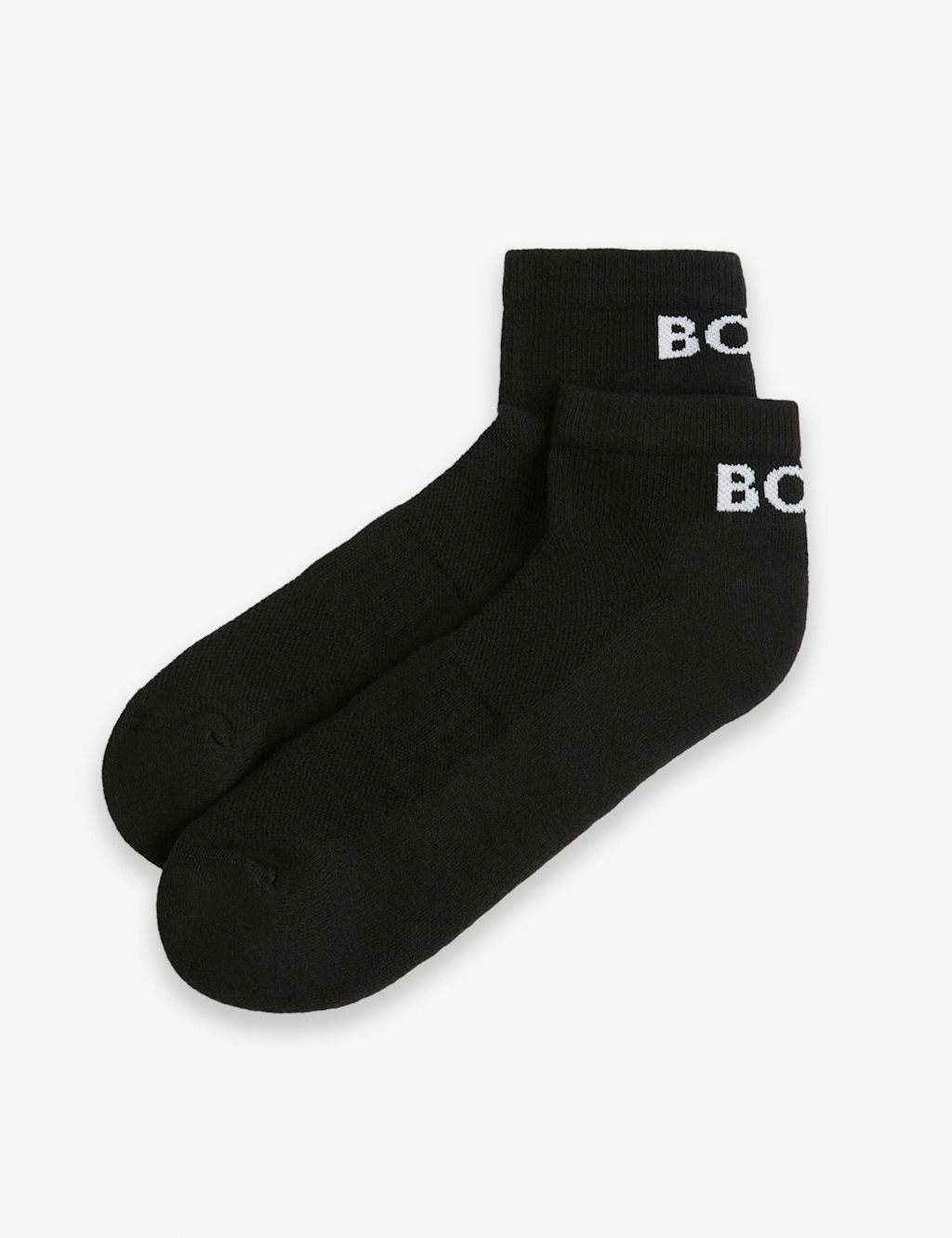 Boss 2 Pack Cotton Rich Cushioned Trainer Socks - 5&frac12; -8 - Black, Black