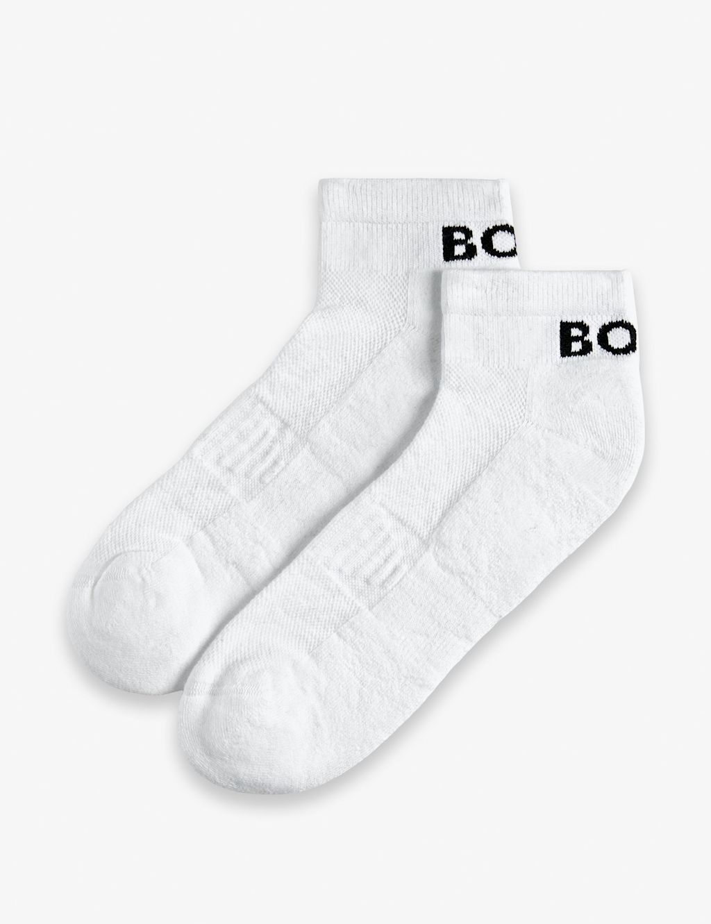 Boss 2 Pack Cotton Rich Cushioned Trainer Socks - 5&frac12; -8 - White, White