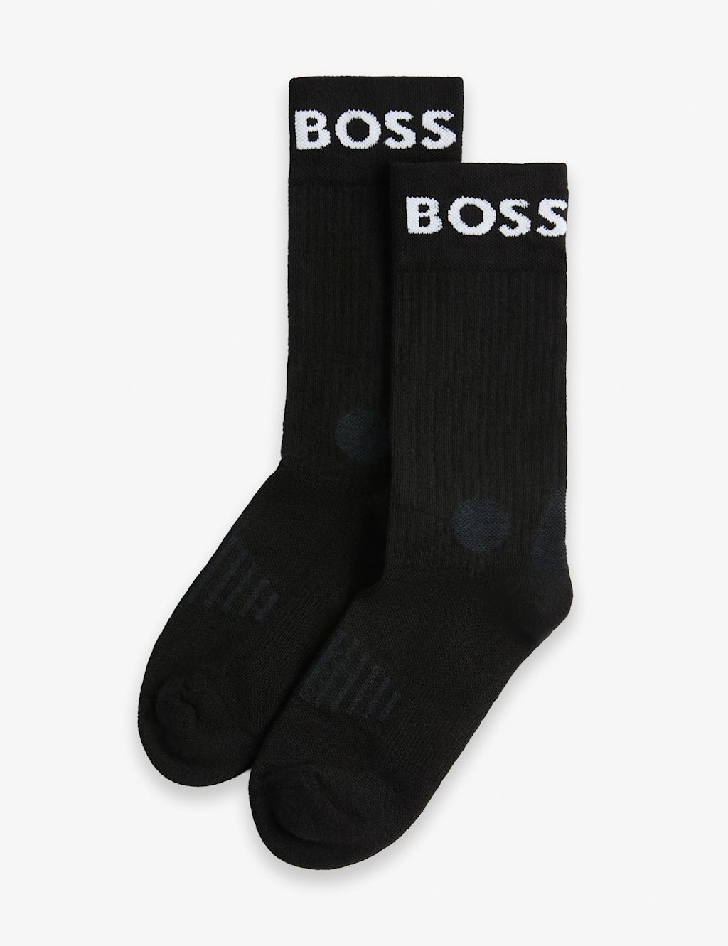 Boss 2 Pack Cotton Rich Sports Socks - 5&frac12; -8 - Black, Black