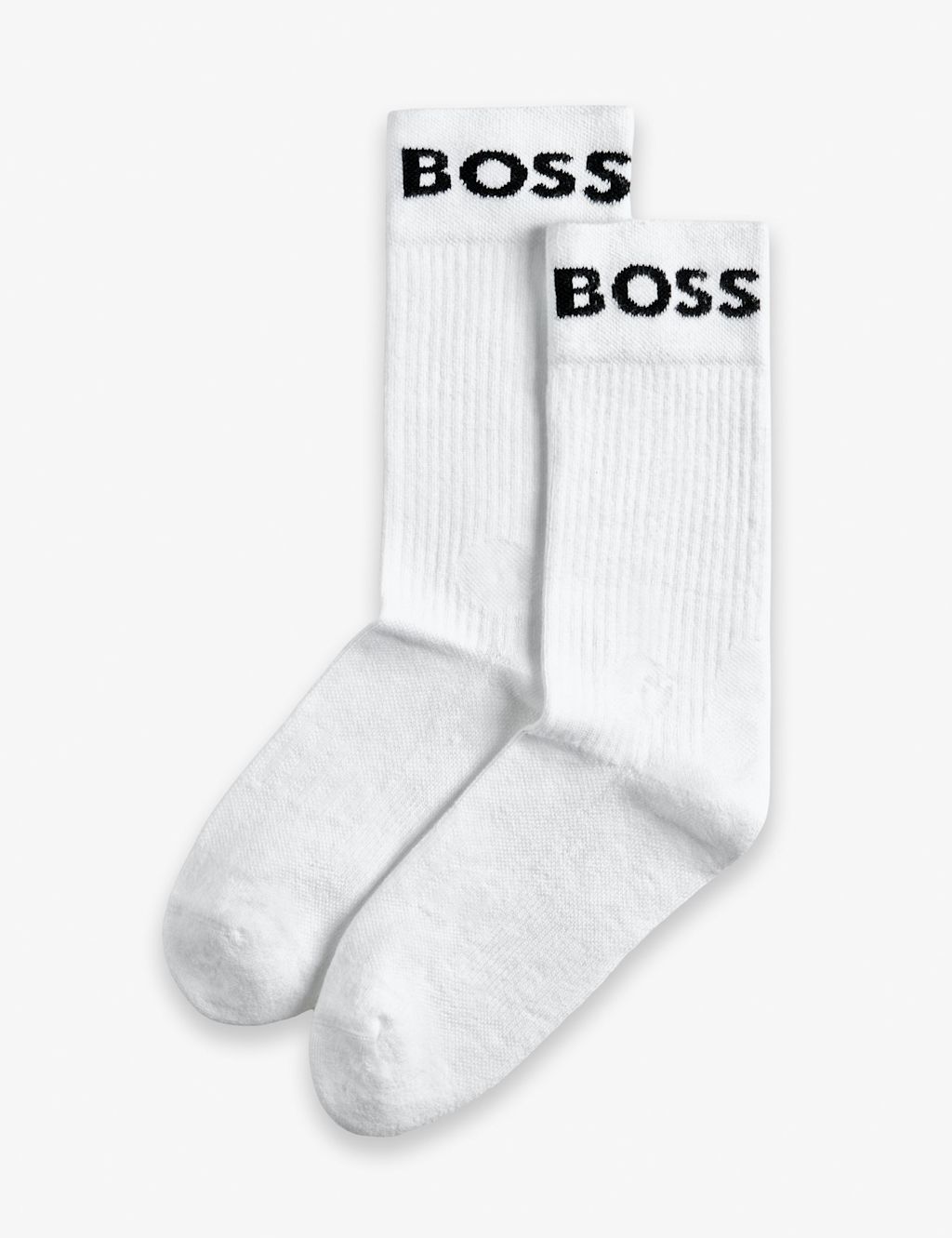 Boss 2 Pack Cotton Rich Sports Socks - 5&frac12; -8 - White, White