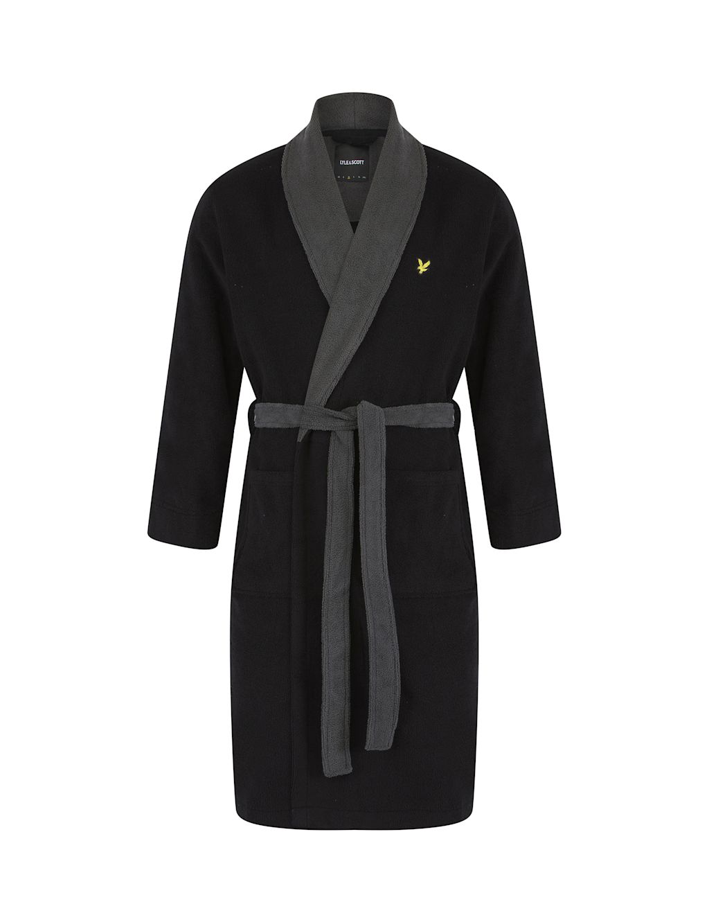 Lyle & Scott Cotton Blend Dressing Gown - Black Mix, Black Mix