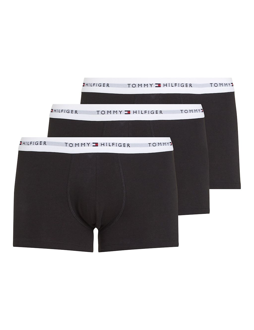 Tommy Hilfiger 3pk Signature Cotton Stretch Trunks - Black Mix, Black Mix