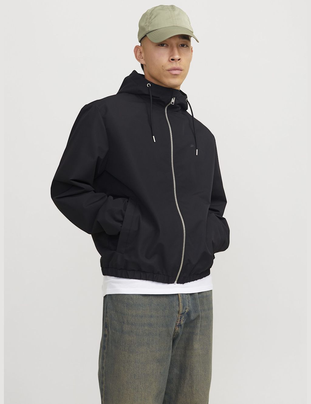 JACK & JONES Relaxed Hooded bomber Jacket - Black, Black