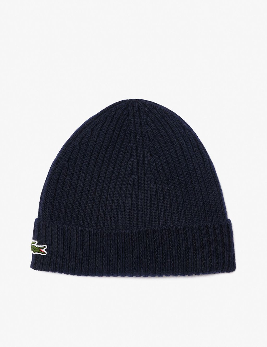 Lacoste Pure Wool Beanie Hat - 1SIZE - Navy, Navy