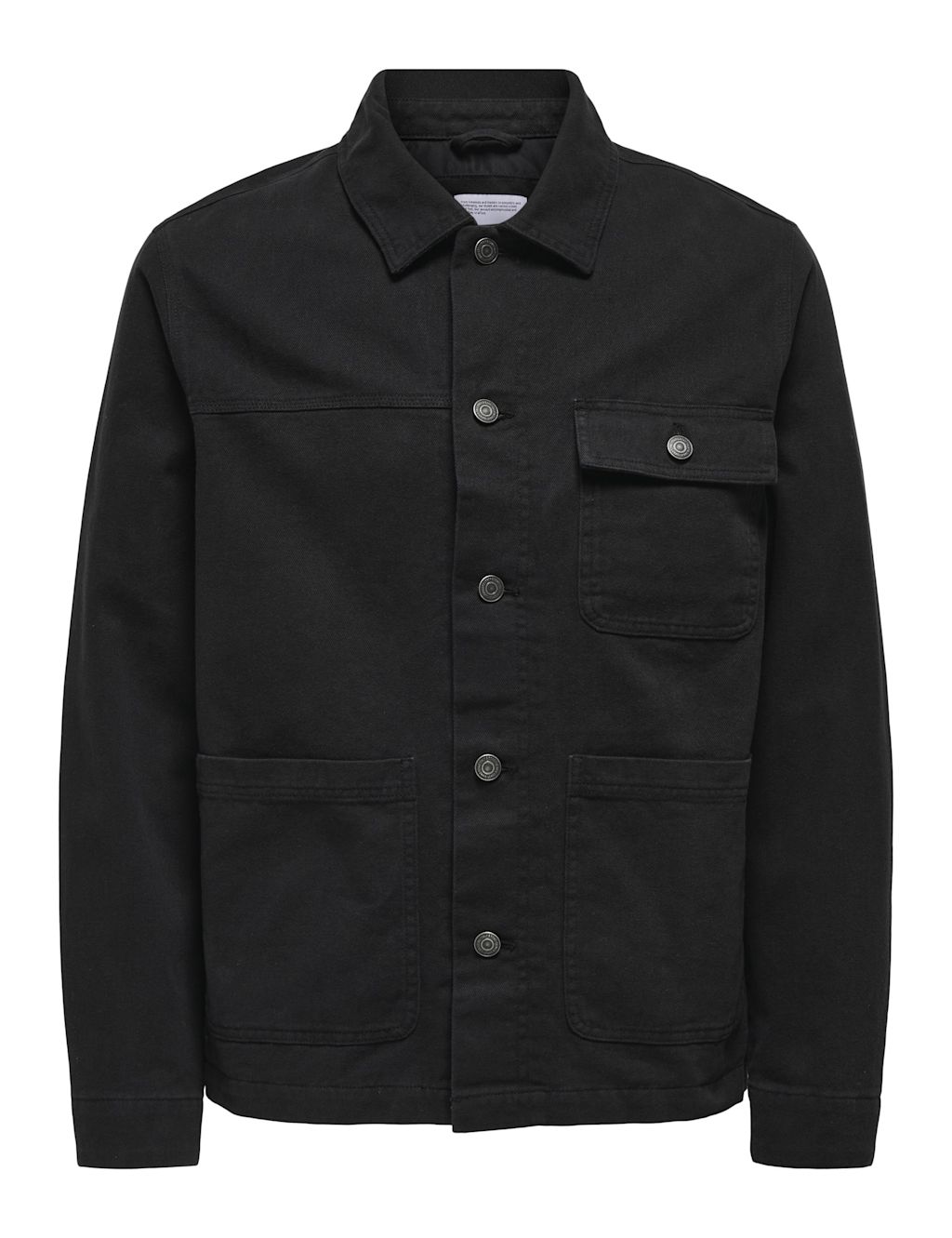 ONLY & SONS Pure Cotton Denim Jacket - Black, Black