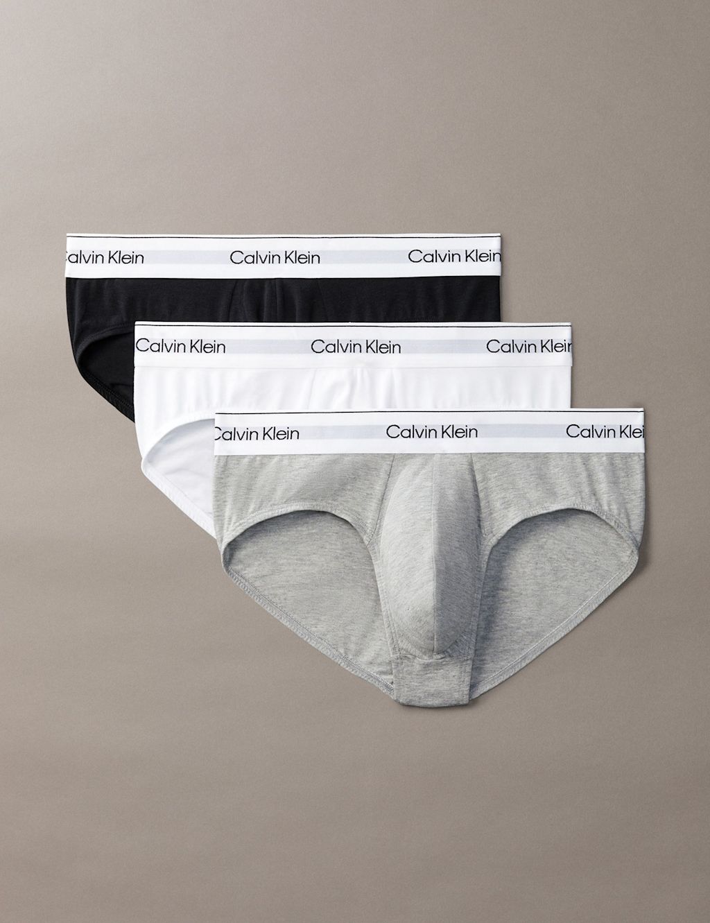Calvin Klein 3pk Icon Cotton Stretch Briefs - XL - Grey Mix, Grey Mix