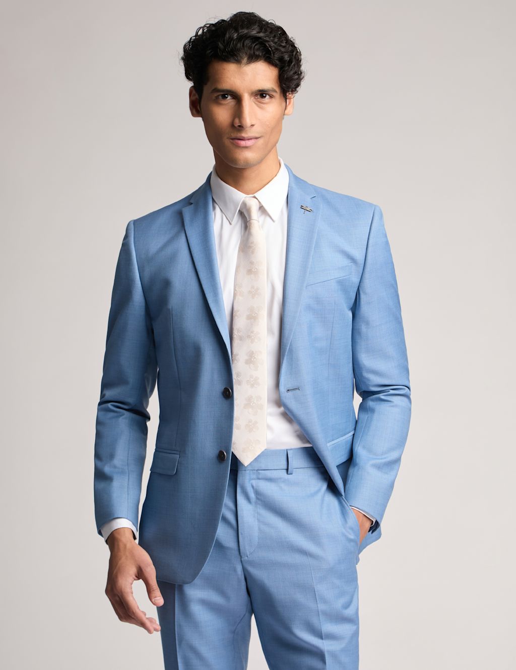 Ted Baker Slim Fit Wool Rich Sharkskin Suit Jacket - 34SHT - Air Force Blue, Air Force Blue