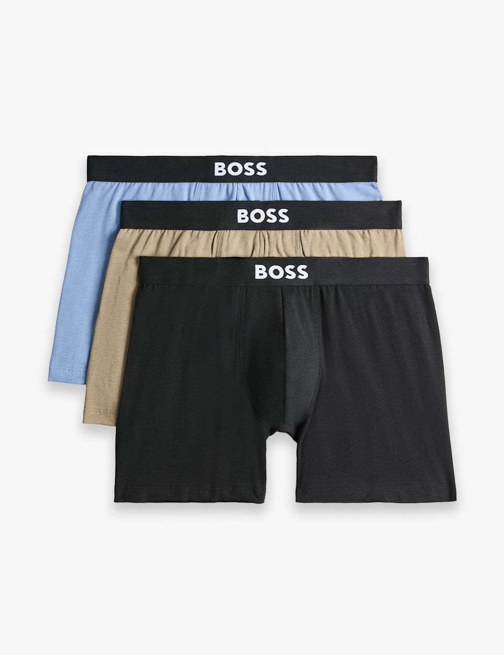 Boss 3 Pack Cotton Rich Logo Waistband Boxers - 2XL - Blue Mix, Blue Mix