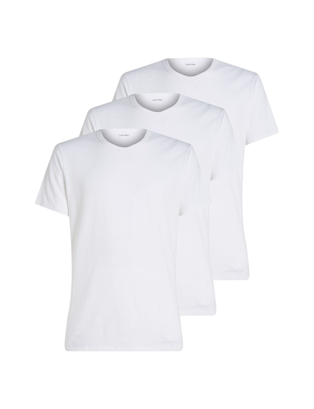 Calvin Klein 3pk Cotton Rich Pyjama Tops - White, White