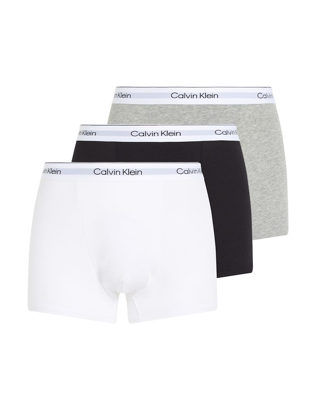 Calvin Klein 3pk Icon Cotton Stretch Trunks - Grey Mix, Grey Mix