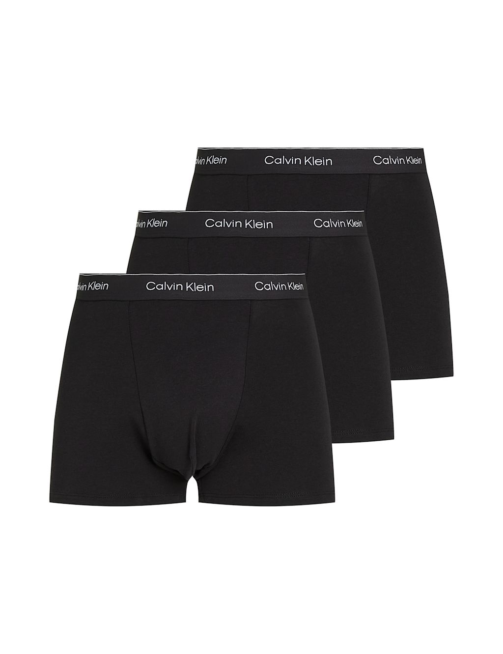 Calvin Klein 3pk Icon Cotton Stretch Trunks - Black, Black