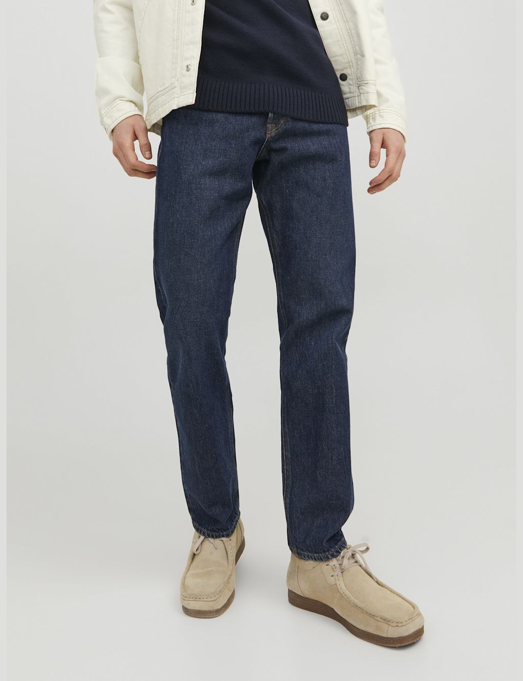 JACK & JONES Loose Fit Pure Cotton 5 Pocket Jeans - 3032 - Blue, Blue