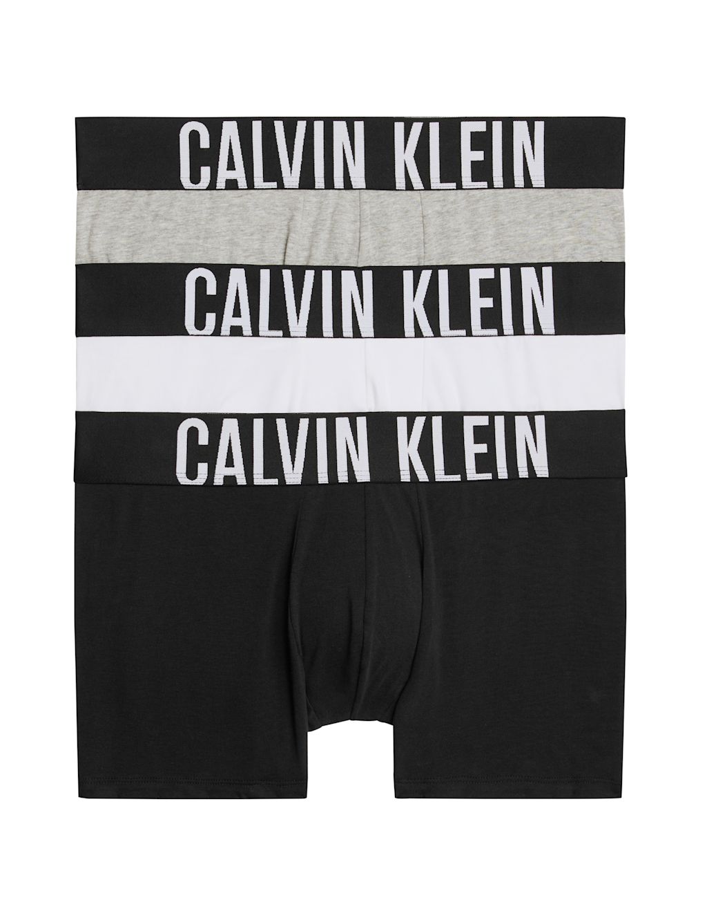 Calvin Klein 3pk Intense Power Cotton Rich Trunks - Grey Mix, Grey Mix