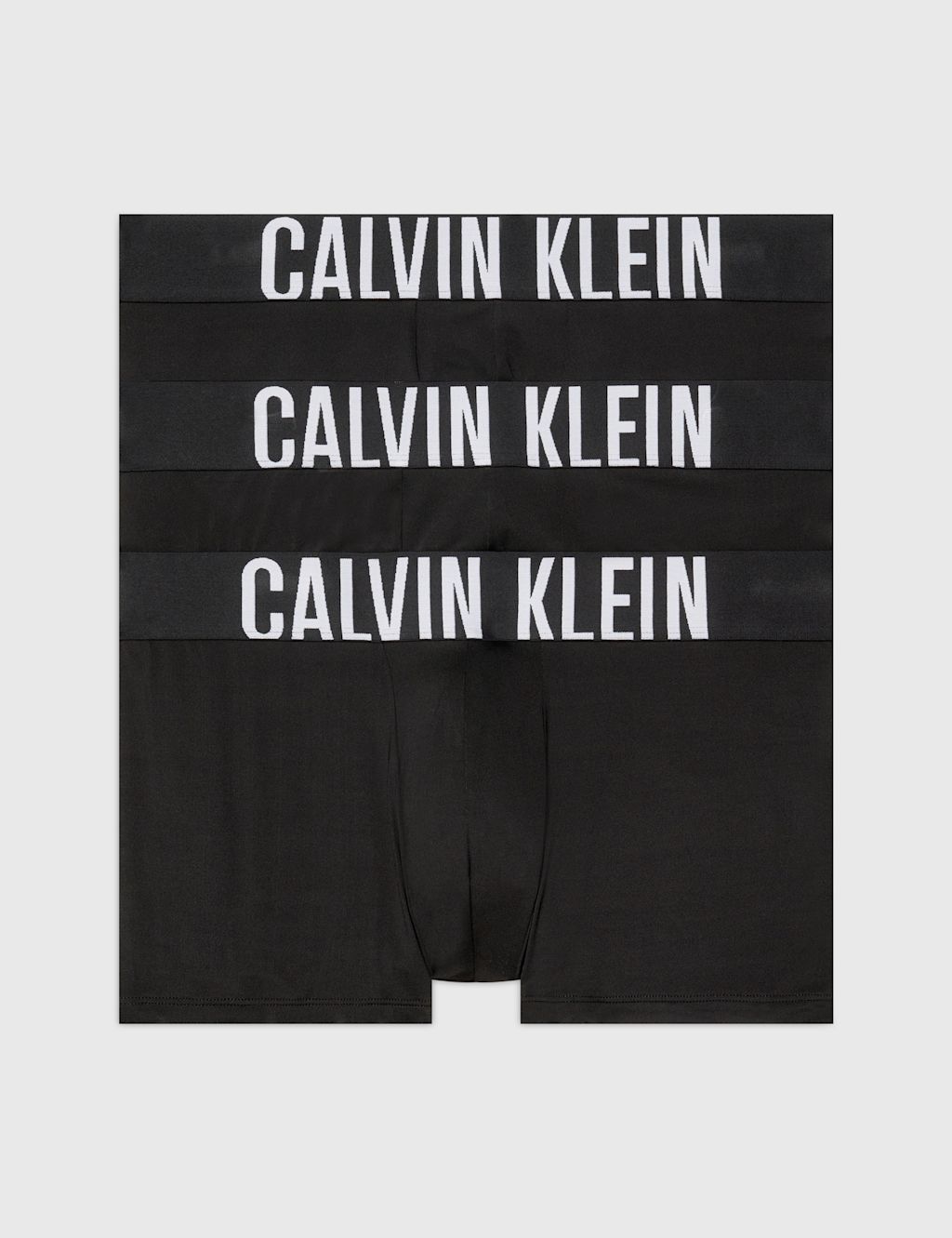 Calvin Klein 3pk Intense Power Cotton Rich Trunks - Black, Black
