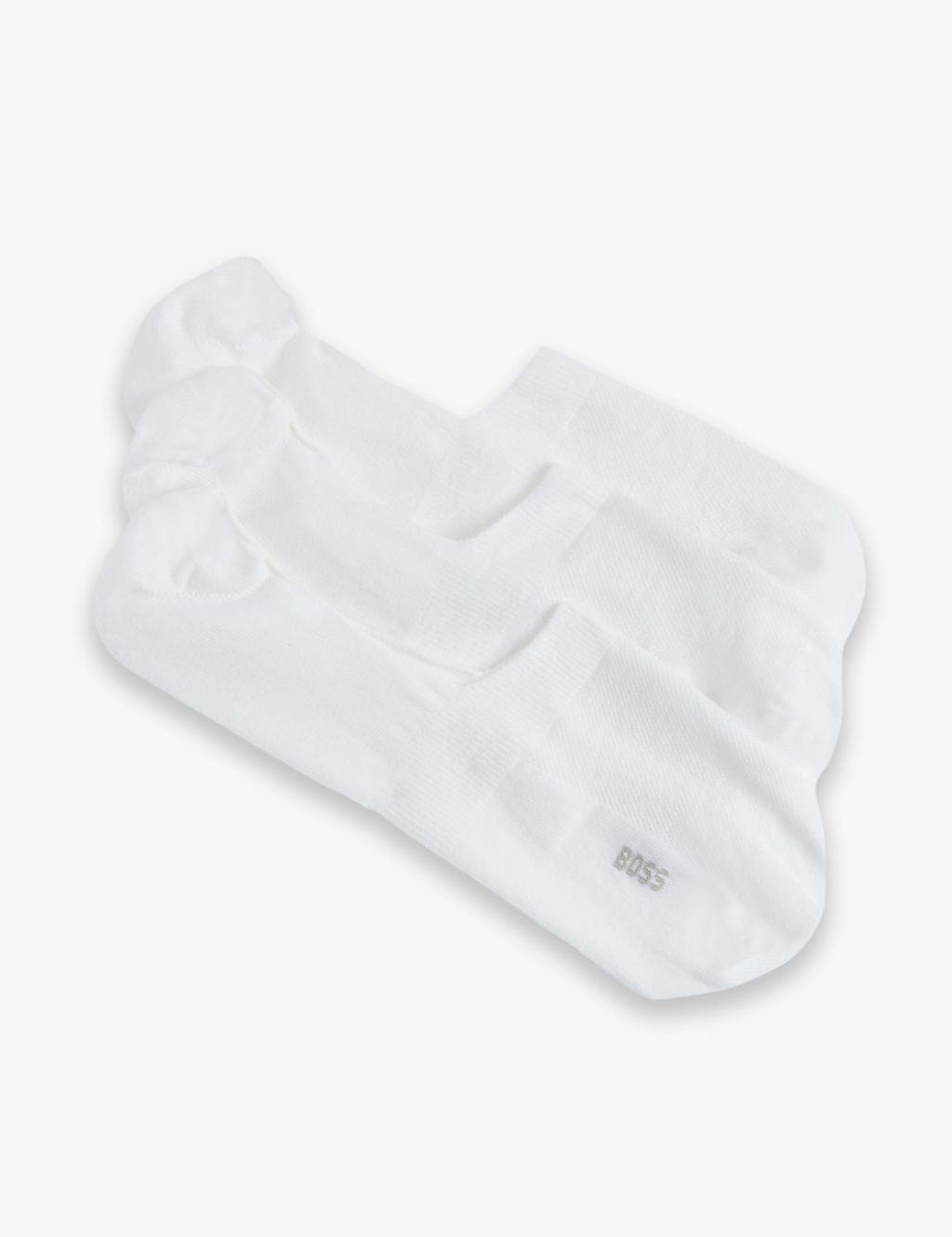 Boss 3 Pack Logo Cotton Rich Invisible Socks - 9-11 - White, White
