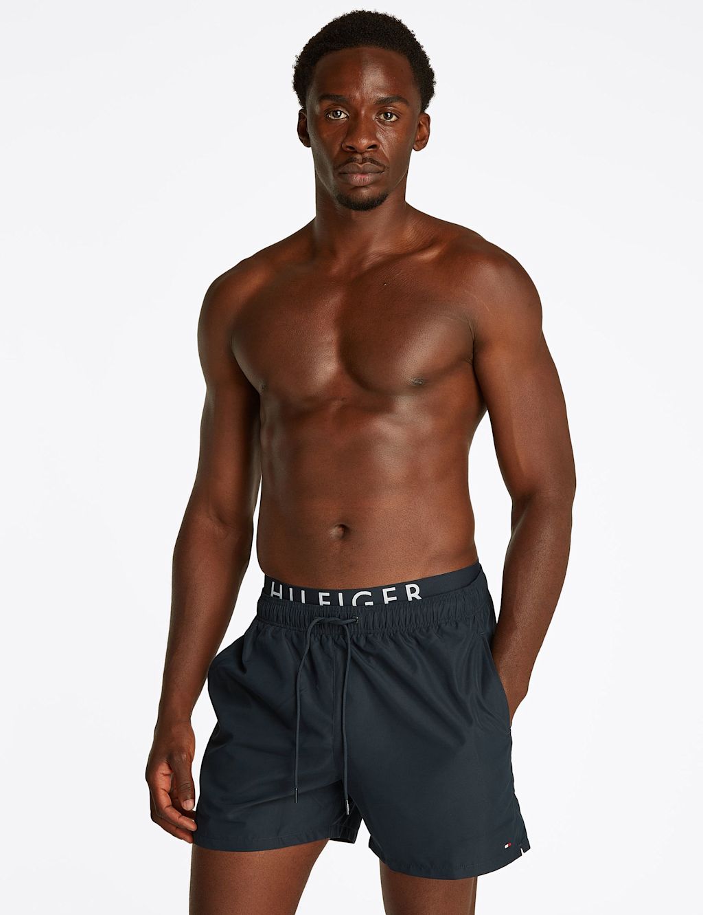 Tommy Hilfiger Logo Swim Shorts - Navy, Navy