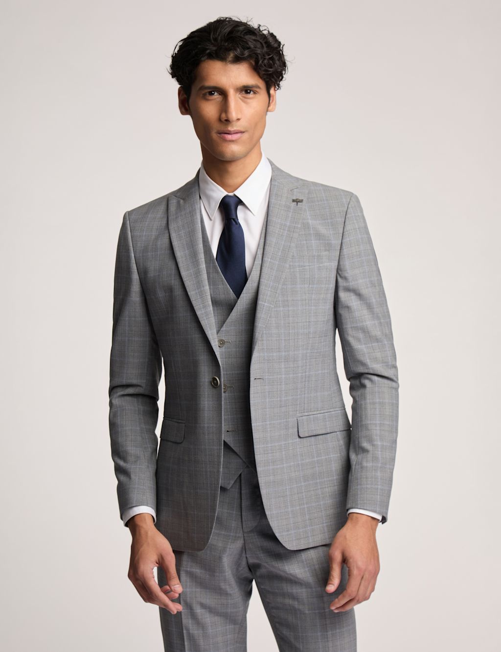 Ted Baker Slim Fit Wool Rich Check Suit Jacket - 42REG - Grey Mix, Grey Mix