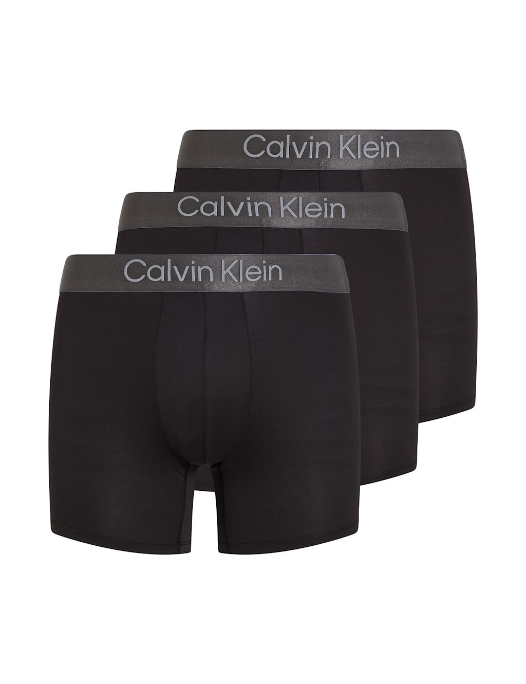 Calvin Klein Brushed Micro Stretch 3pk Trunks - Black, Black