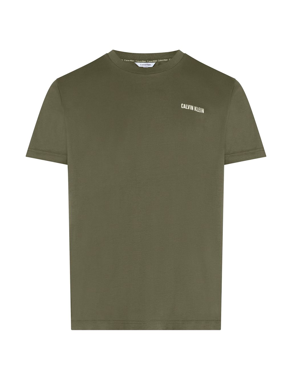 Calvin Klein Intense Power Pure Cotton Crew Neck T-Shirt - M - Olive, Olive