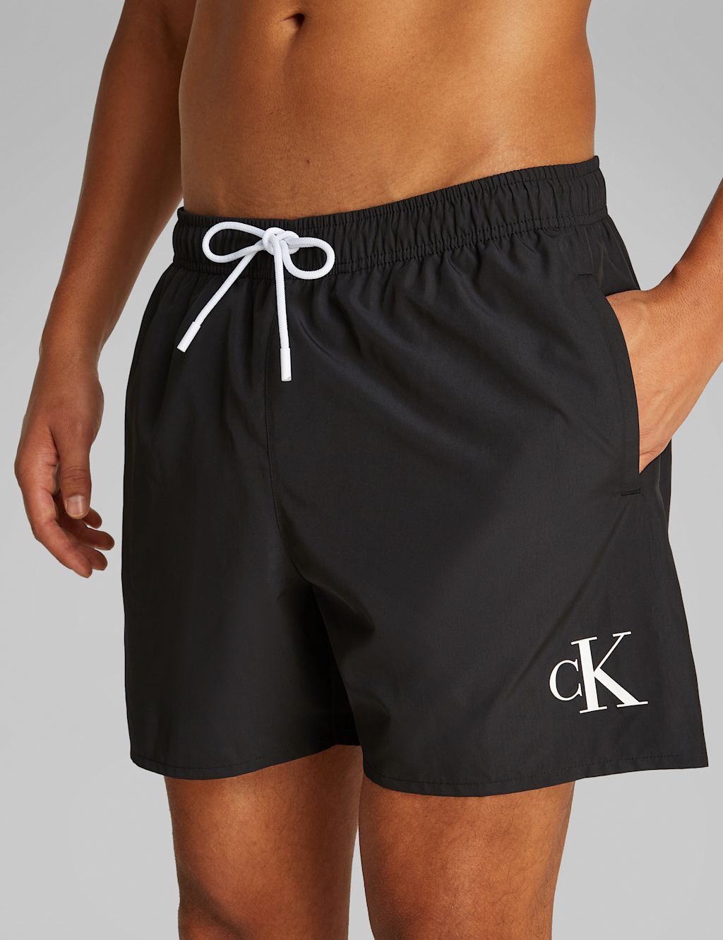 Calvin Klein Monogram Swim Shorts - XXXL - Black Mix, Black Mix