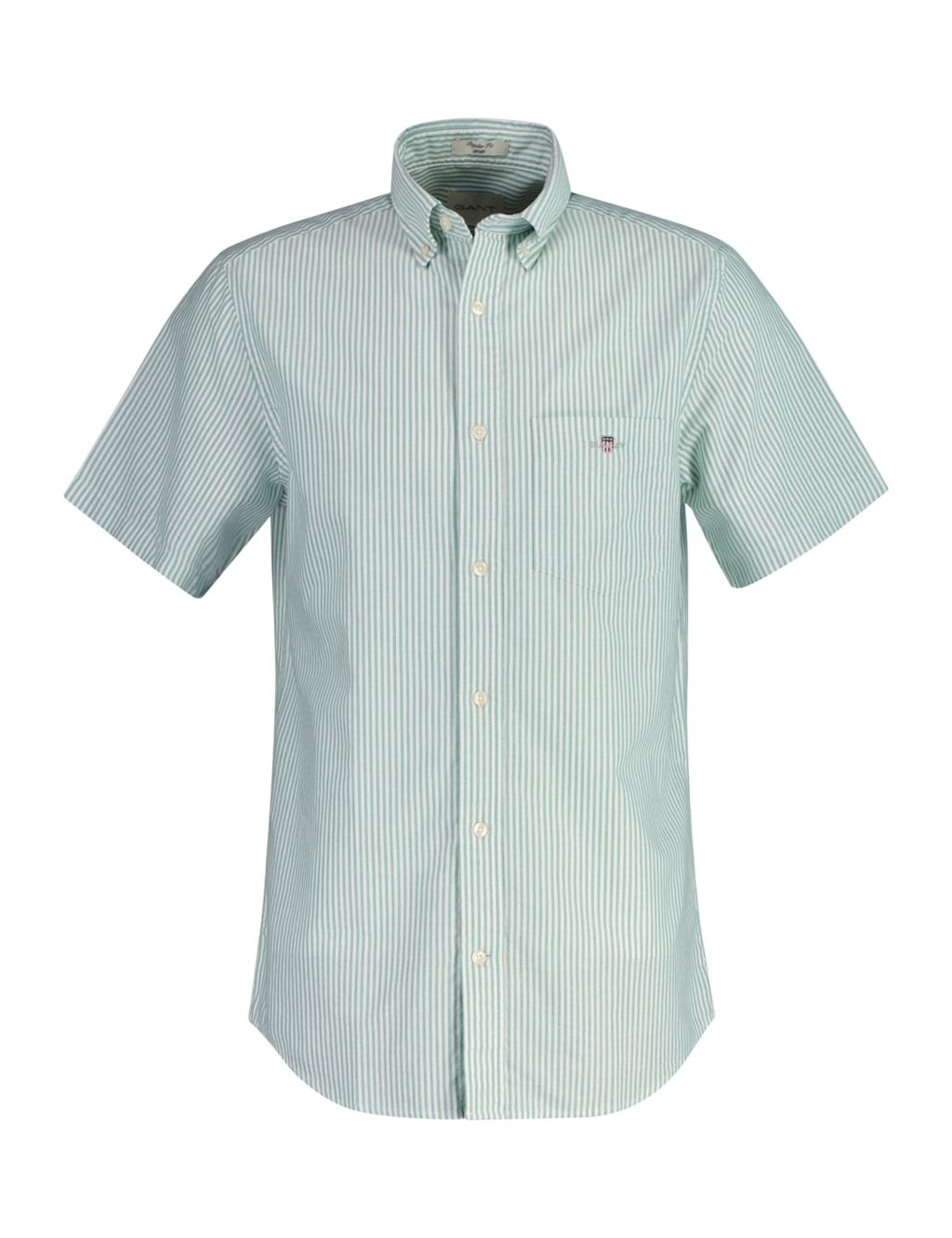 GANT Regular Fit Pure Cotton Striped Oxford Shirt - XXXL - Green Mix, Green Mix