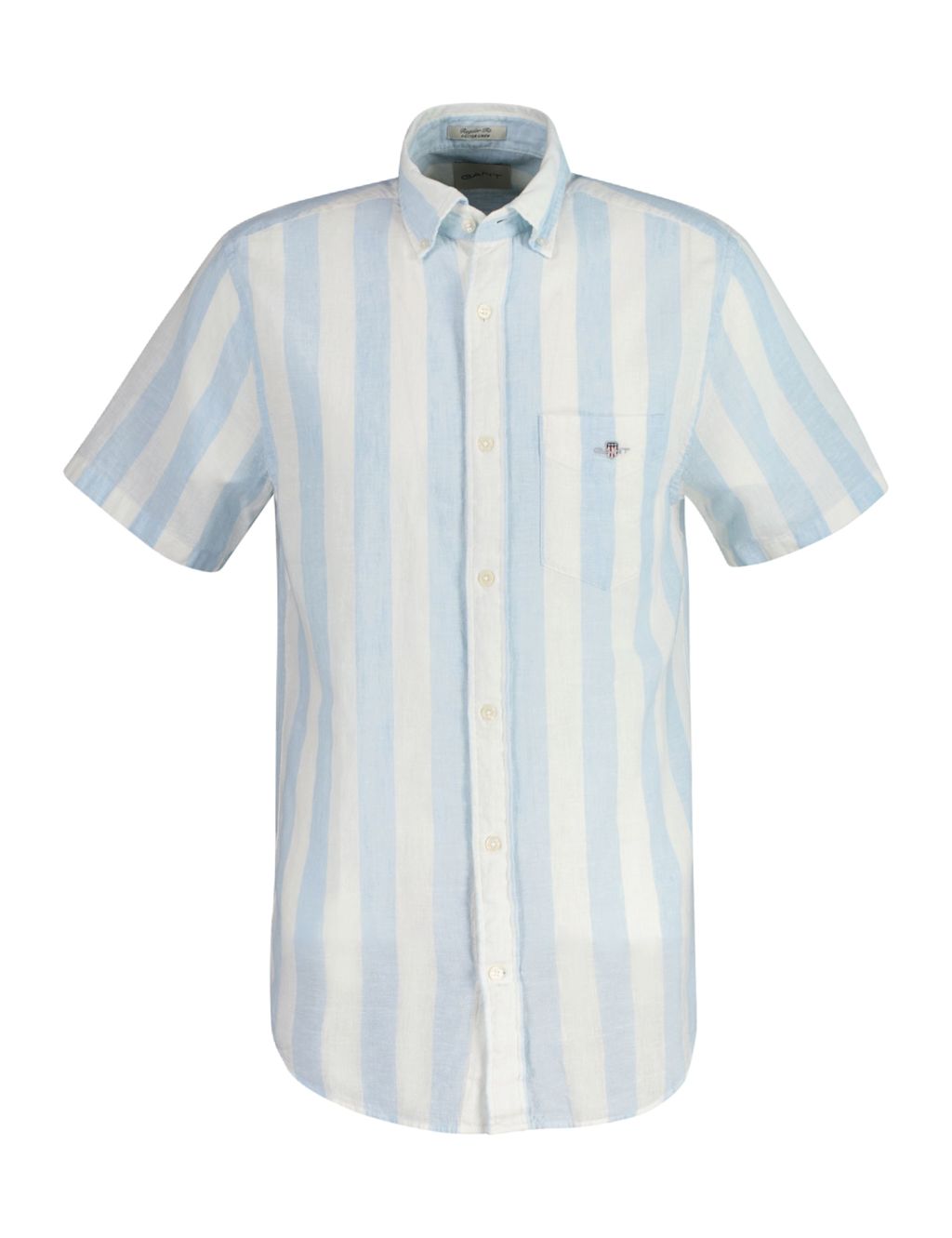 GANT Linen Rich Striped Shirt - Blue Mix, Blue Mix