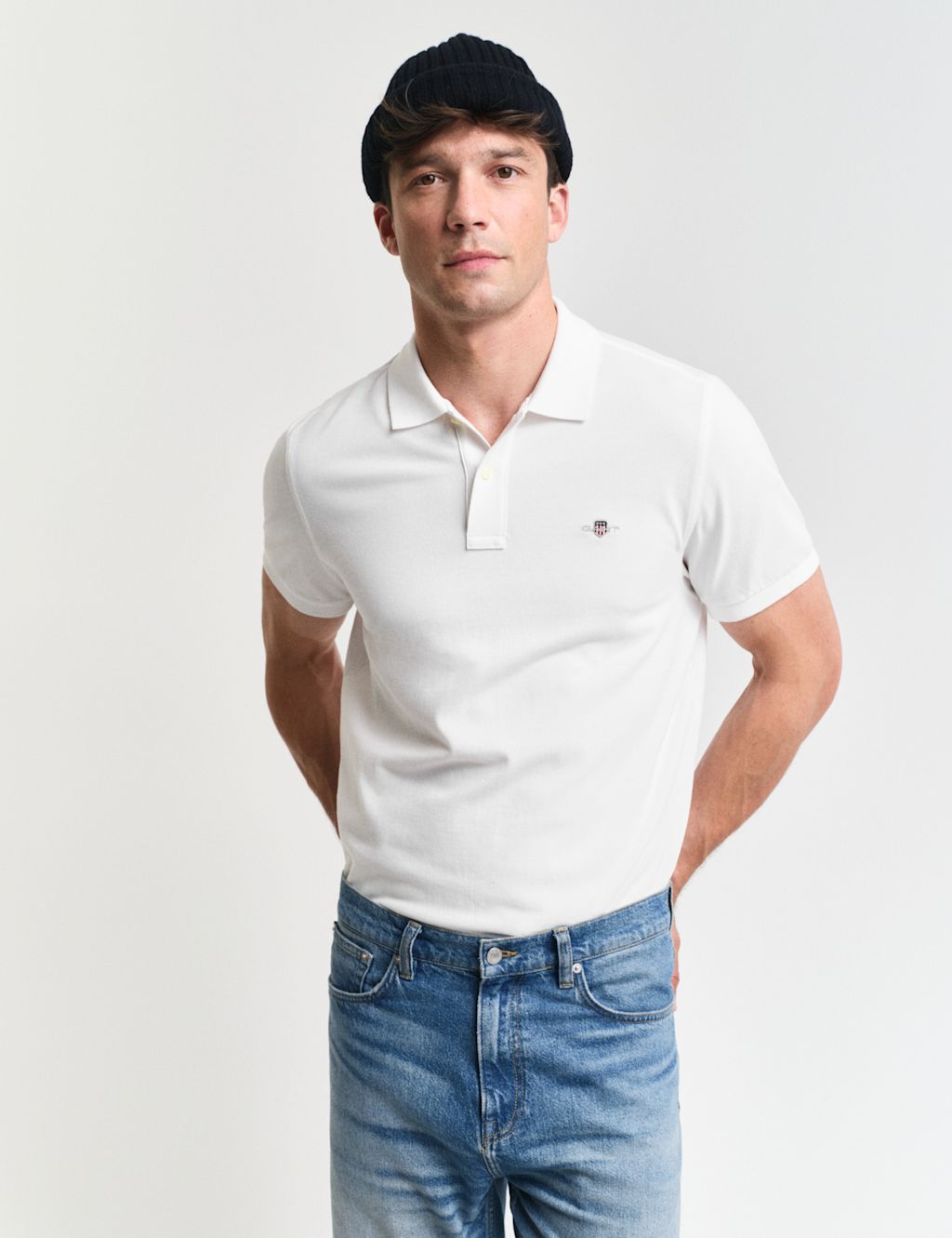 GANT Pure Cotton Piqué Polo Shirt - M - White, White