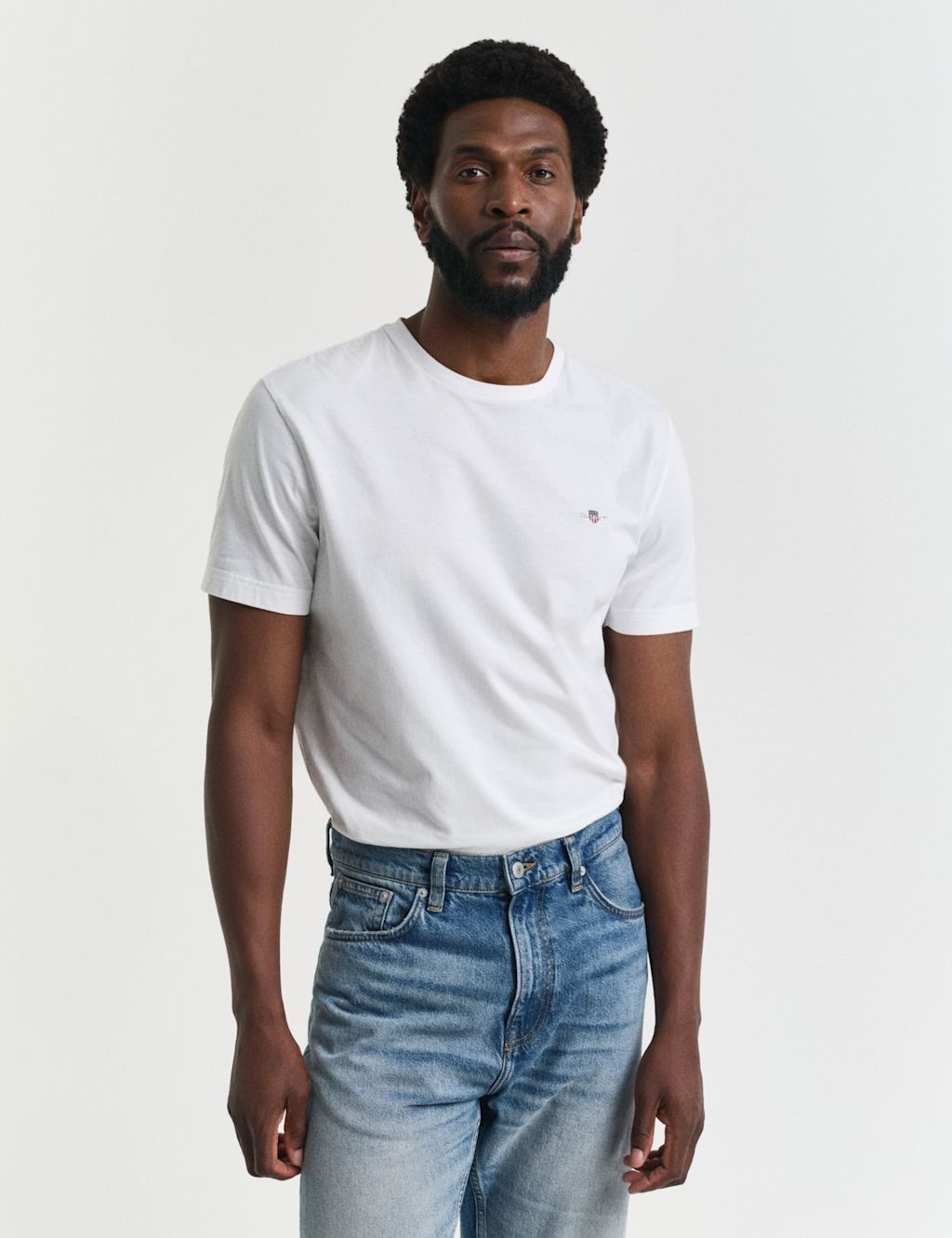 GANT Pure Cotton Crew Neck T-Shirt - XXXL - White, White