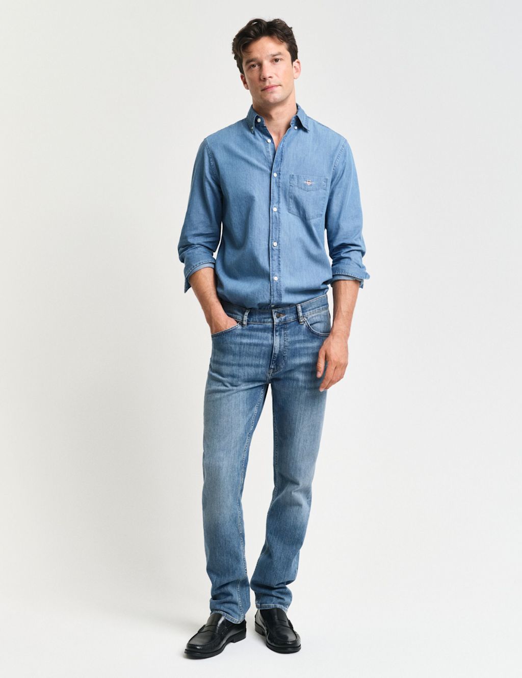 GANT Regular Fit Denim Jeans - 3030 - Blue Denim, Blue Denim