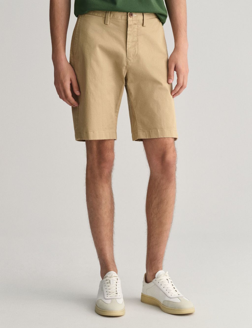 GANT Slim Fit Stretch Chino Shorts - 30 - Khaki, Khaki