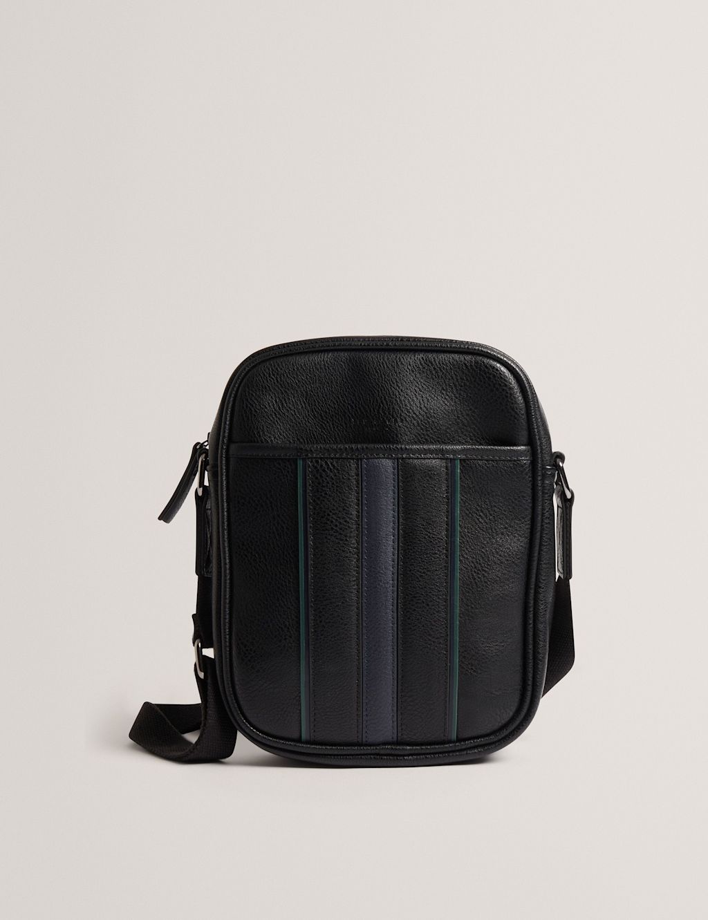Ted Baker Stripe Cross Body Bag - Black, Black