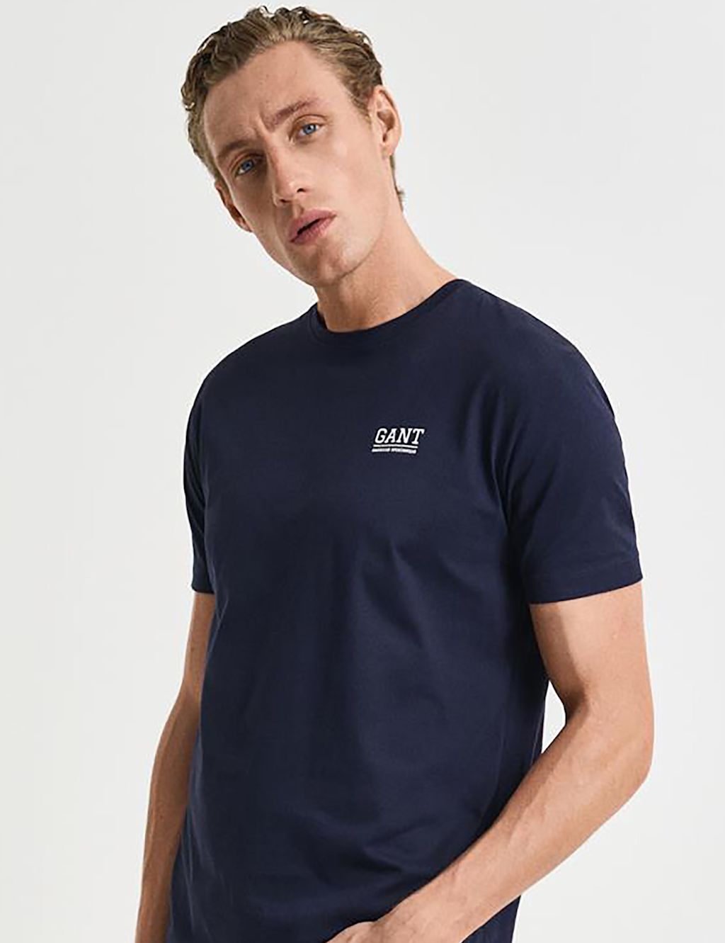 GANT Pure Cotton Crew Neck Lounge T-Shirt - XXL - Navy, Navy