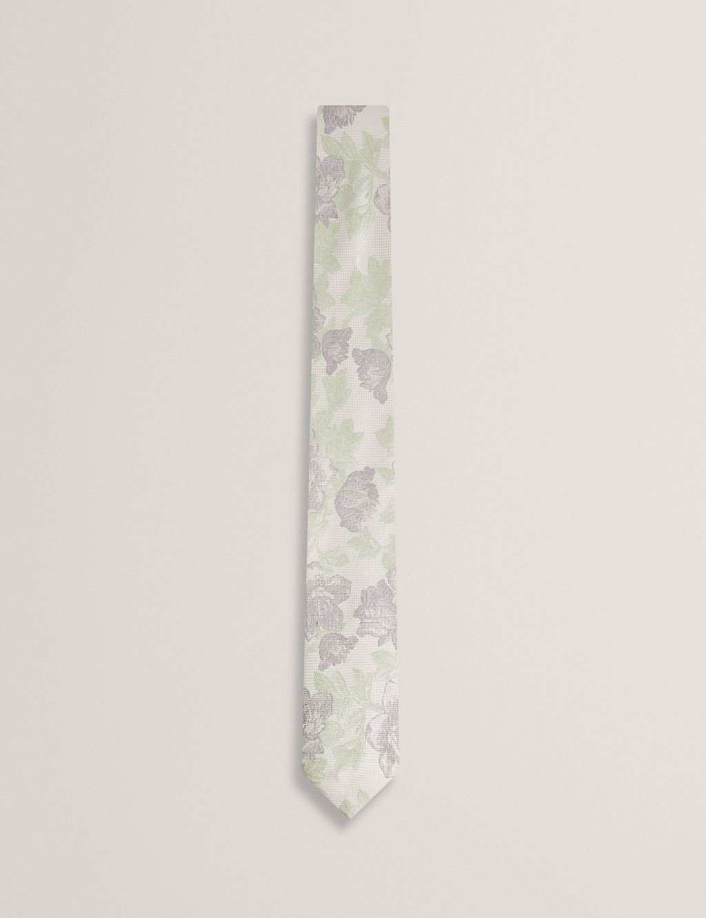 Ted Baker Jacquard Floral Pure Silk Tie - Navy, Navy
