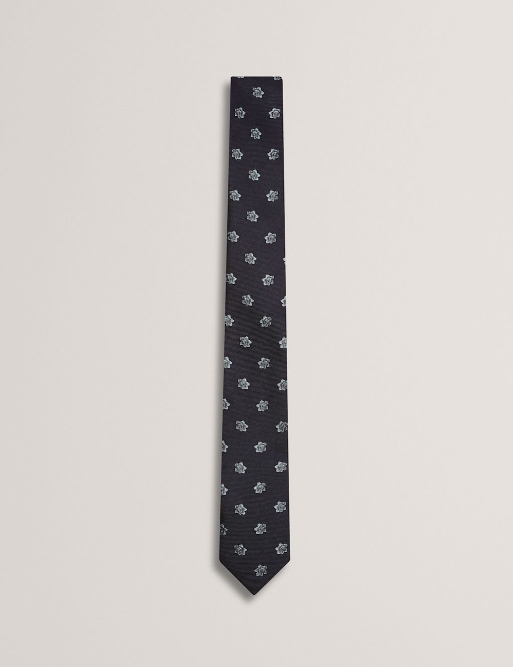 Ted Baker Floral Pure Silk Tie - Light Blue, Light Blue