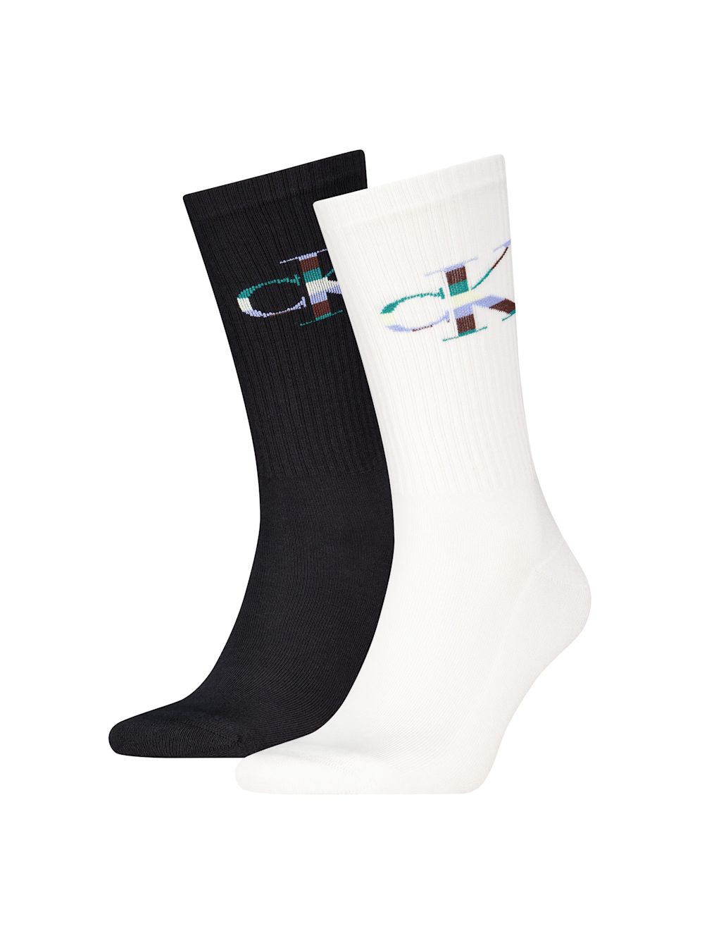Calvin Klein Cotton Rich Sports Socks - 6-8 - Black Mix, Black Mix