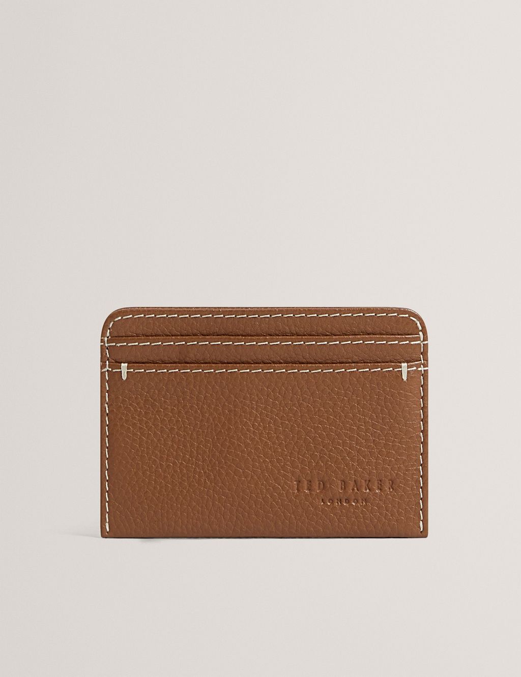 Ted Baker Pebbled Leather Card Holder - Tan, Tan