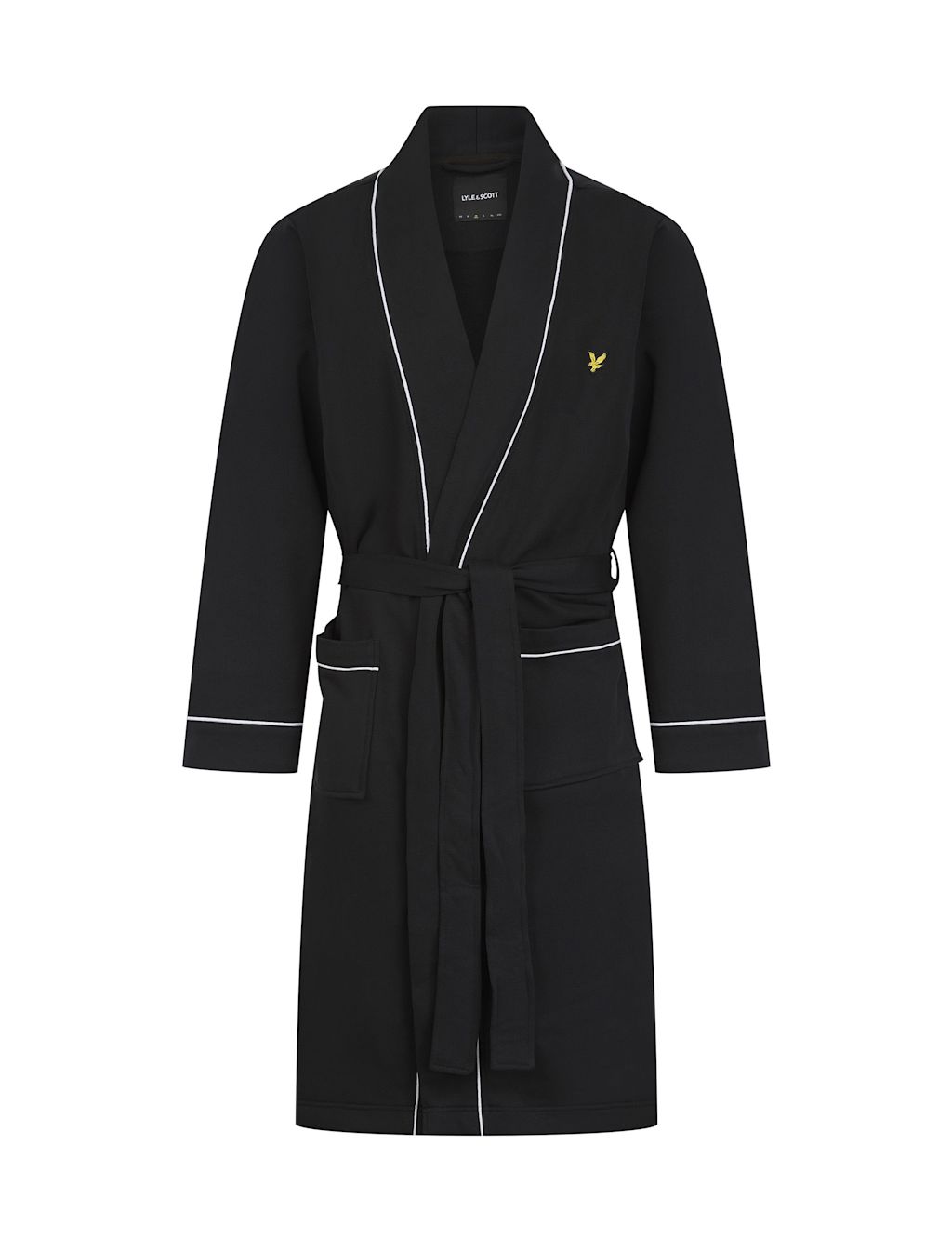 Lyle & Scott Pure Cotton Dressing Gown - L - Black, Black