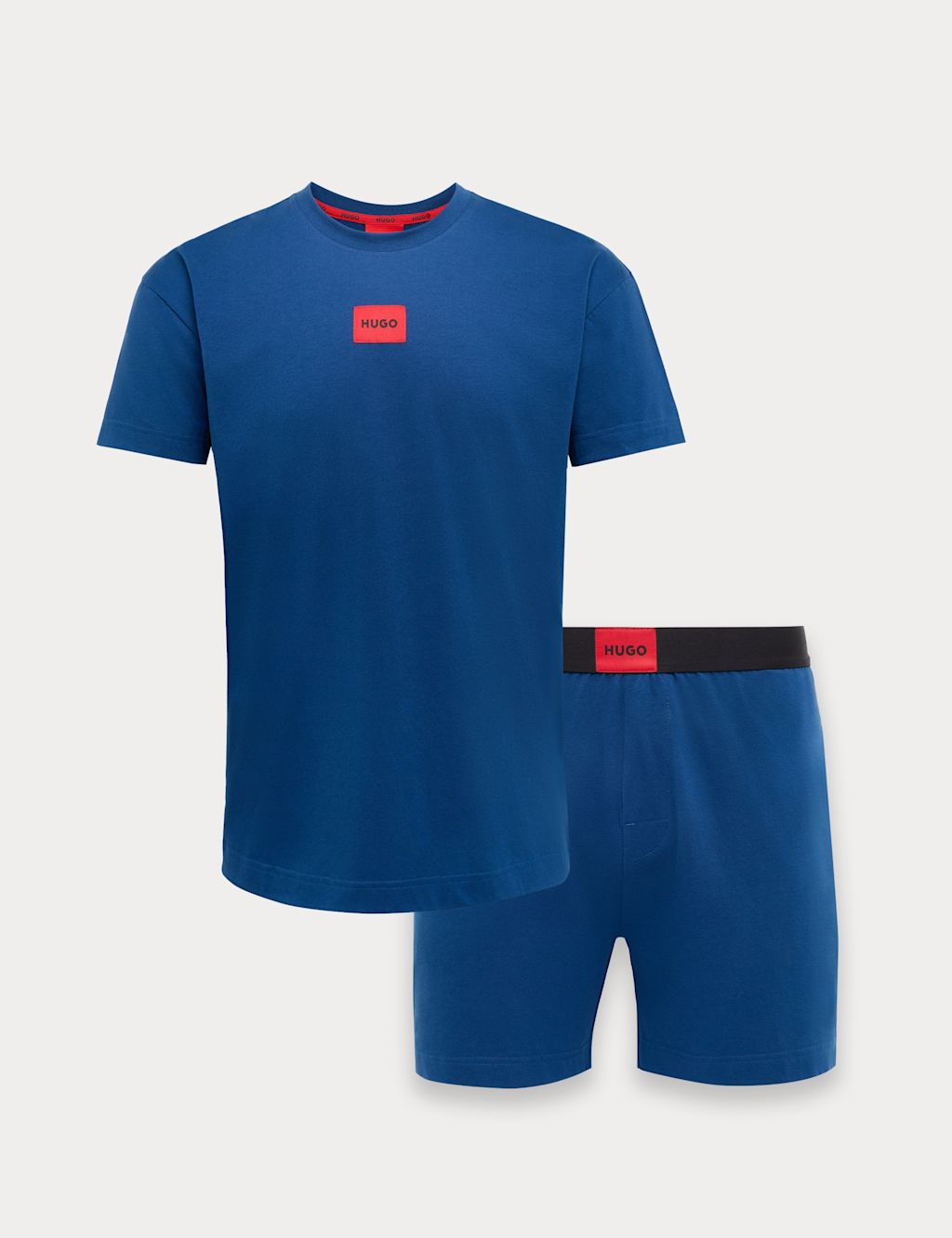 Hugo Cotton Rich Stretch Jersey Pyjama Set - 2XL - Blue, Blue