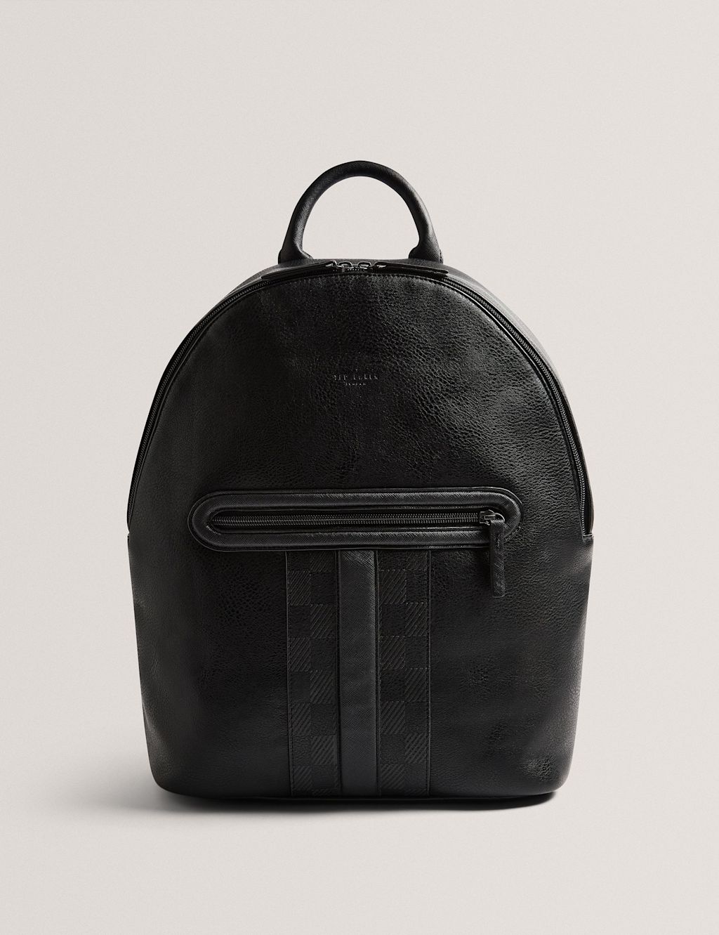Ted Baker Faux Leather Checked Backpack - 1SIZE - Black, Black