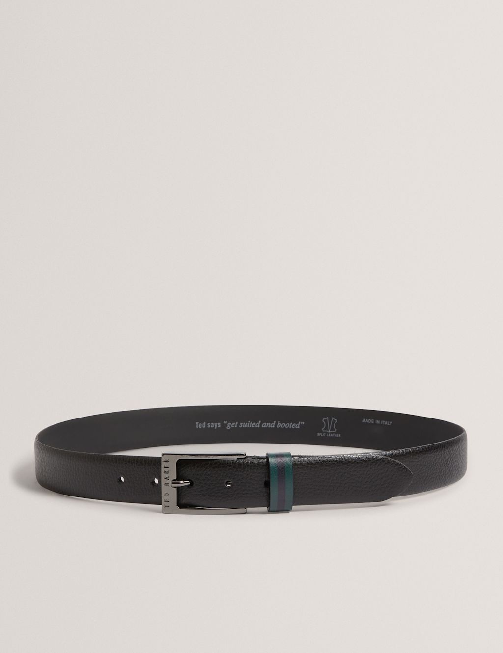 Ted Baker Leather Stripe Detail Belt - 36 - Black, Black