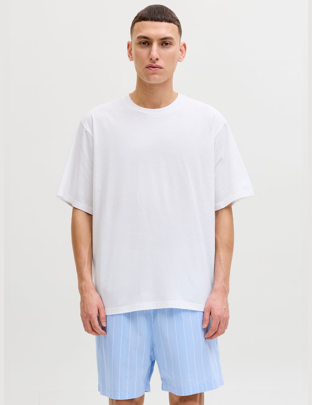 JACK & JONES Cotton Rich Striped Pyjama Set - 2XL - Blue Mix, Blue Mix