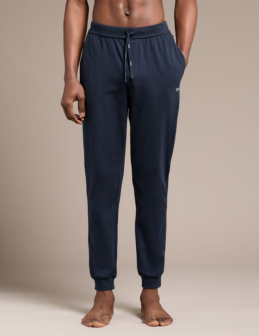 Boss Cotton Rich Cuffed Joggers - 2XL - Navy, Navy