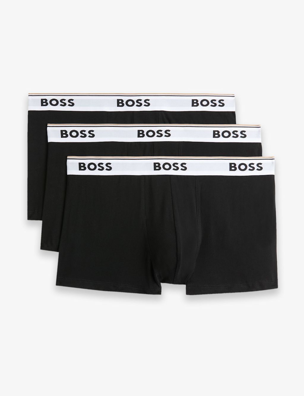 Boss 3 Pack Power Cotton Rich Logo Waistband Trunks - 2XL - Multi, Multi