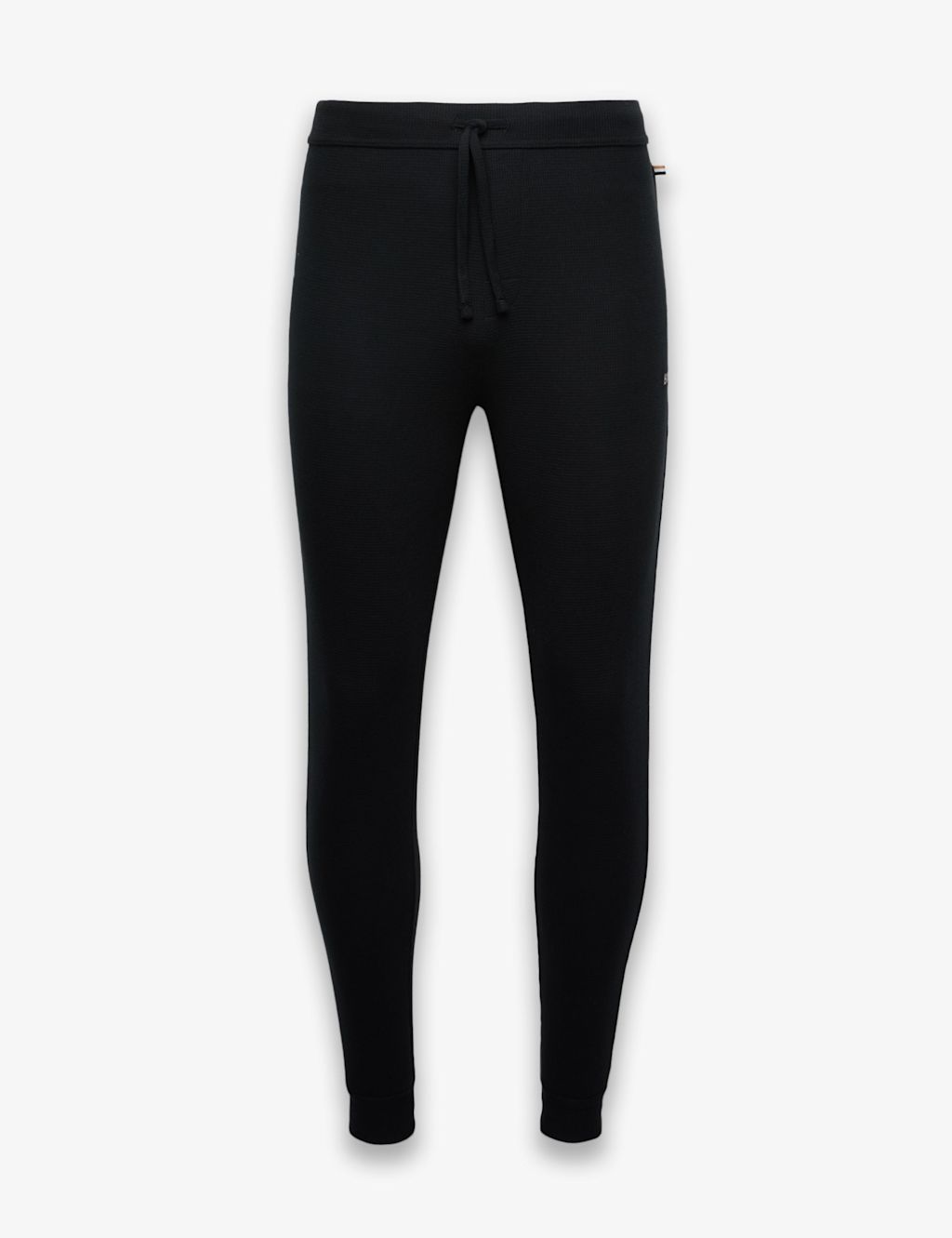 Boss Cotton Rich Waffle Cuffed Pyjama Bottoms - XL - Black, Black