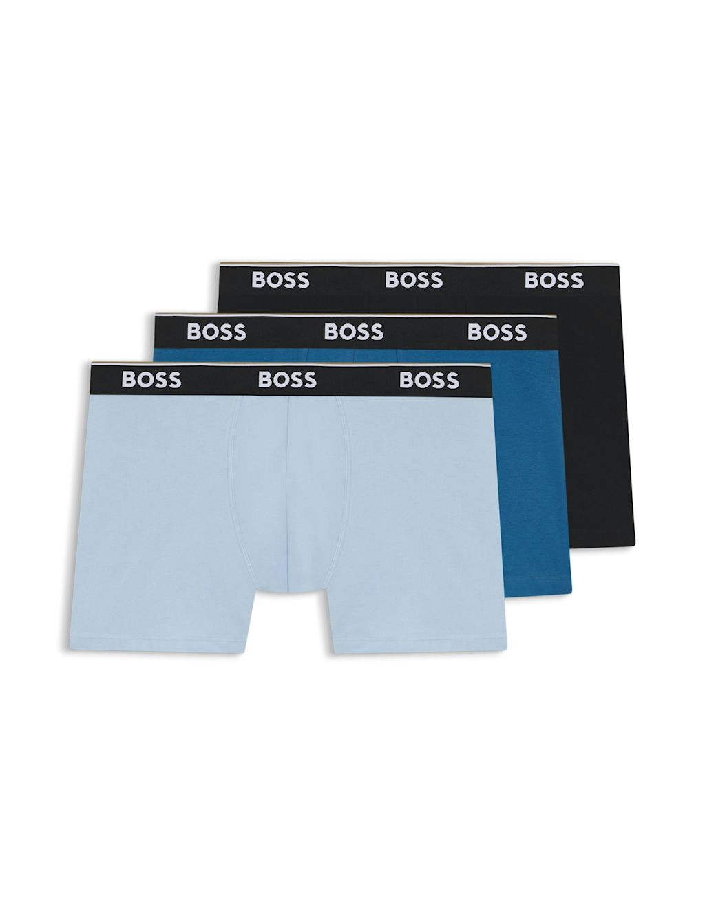 Boss 3 Pack Cotton Rich Boxers - 2XL - Blue Mix, Blue Mix