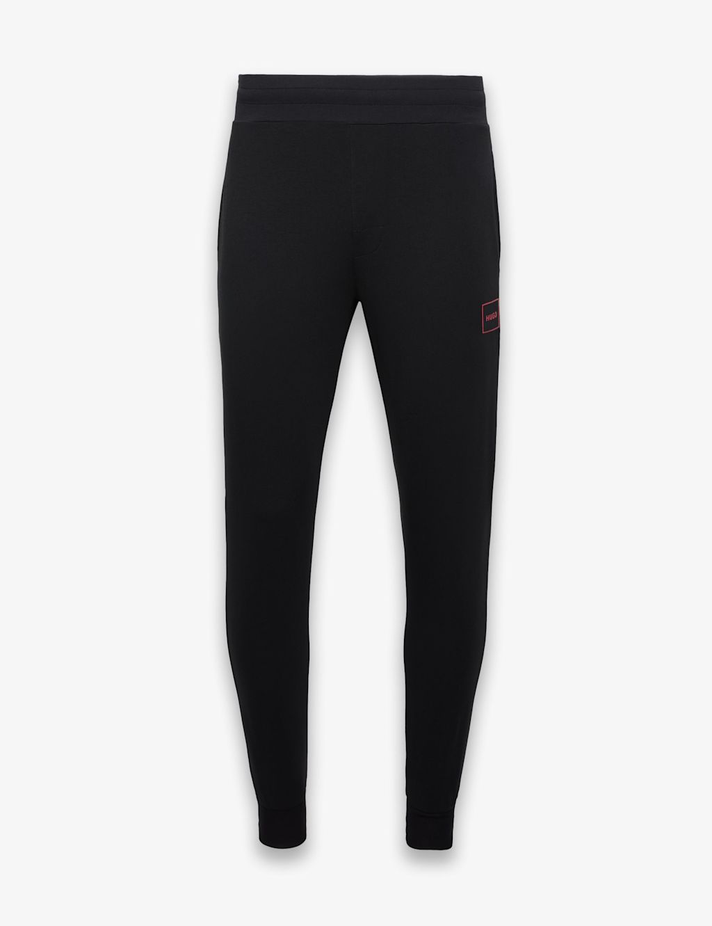 Hugo Cotton Rich Jersey Logo Cuffed Joggers - 2XL - Black, Black