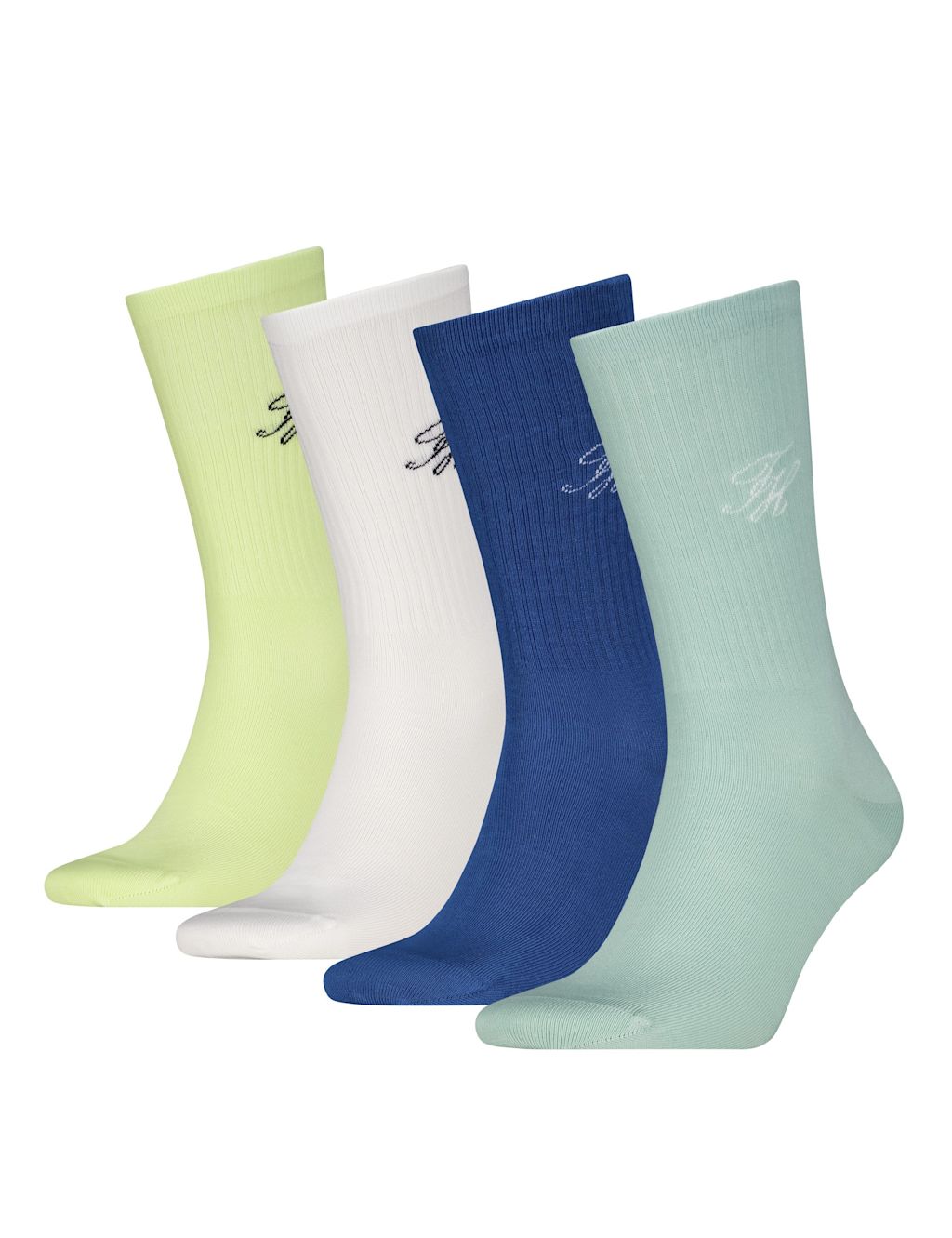 Tommy Hilfiger 4 Pack Monogram Cotton Rich Socks Gift Box - 6-8 - Multi, Multi