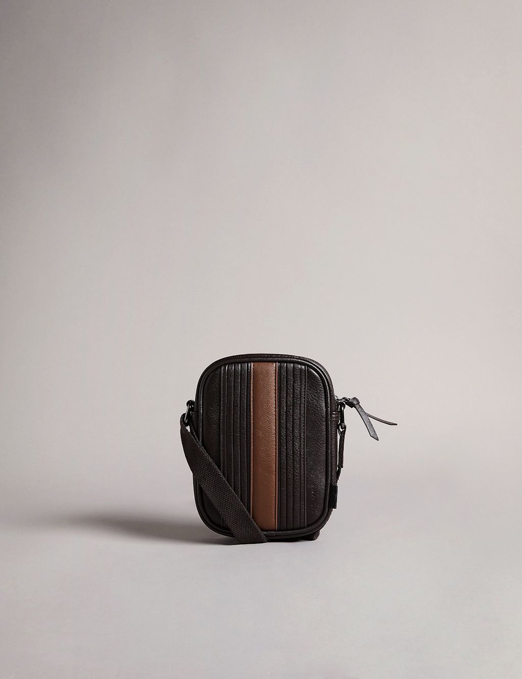 Ted Baker Striped Messenger Bag - Brown, Brown